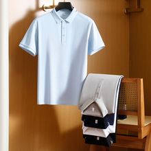 高级感短袖polo衫男士商务休闲翻领时尚冰丝翻领t恤男高品质男装