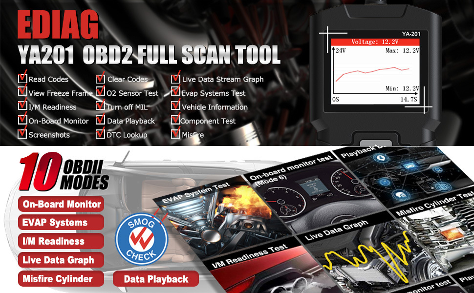 Ya-201 Obd2 Engine Fault Code Reader Obd Driving Computer Tool Car Diagnostic Tool