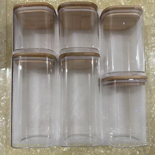 Square high borosilicate glass sealing jar, multifunctional storage container, kitchen grain and cereal sealing jar manufacturer