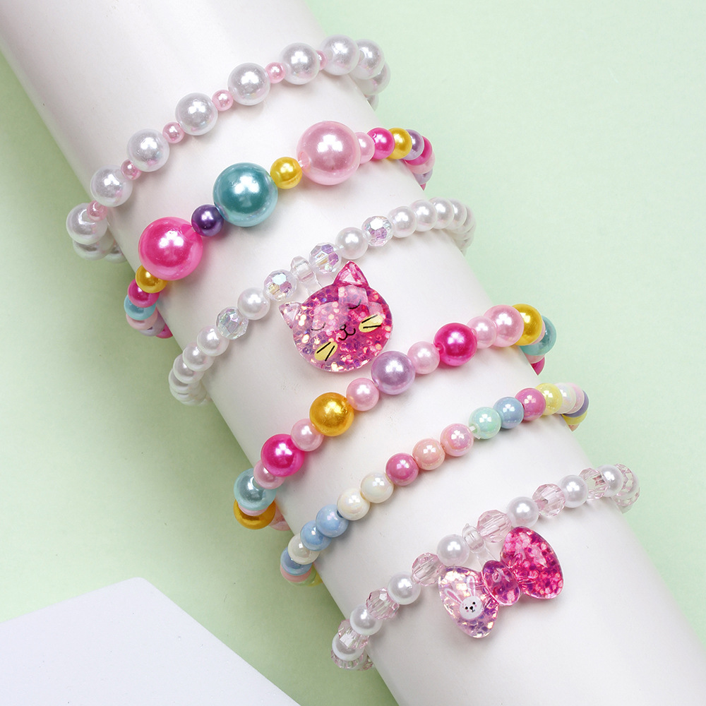 Fashion Letter Butterfly Plastic Beaded Kid's Bracelets 6 Pieces display picture 22