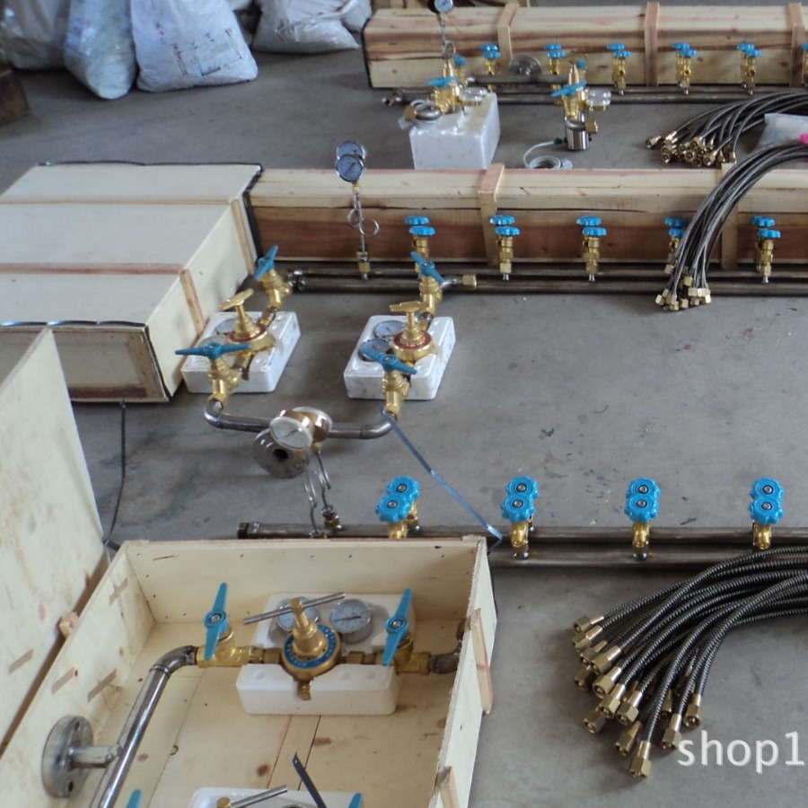 氧气汇流排、双侧单路倒Ｔ字形气体汇流排、气体汇流排、充灌排