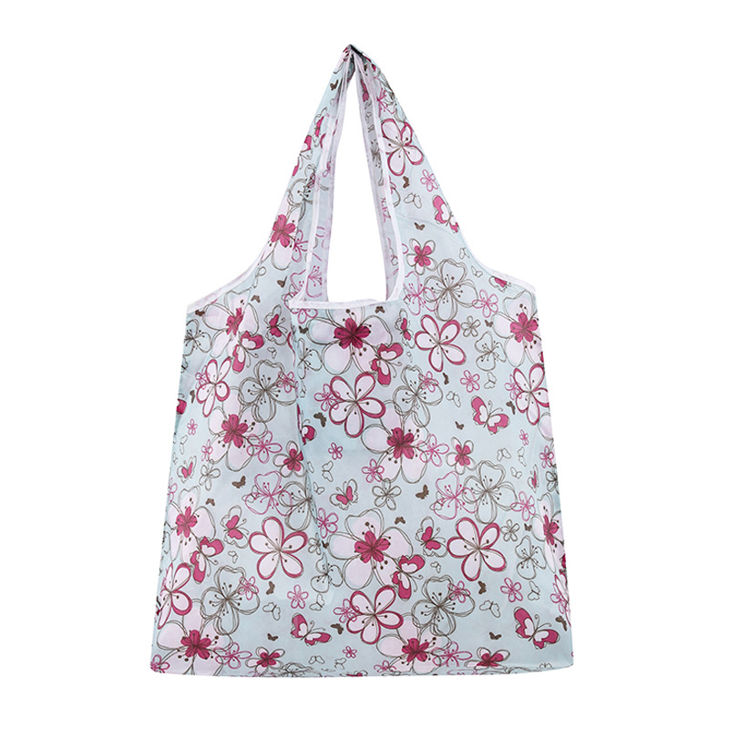 En stock gran bolsa de poliéster color Flip bolsa de protección del medio ambiente bolsa de compras supermercado plegable bolsa de compras plegable bolso portátil