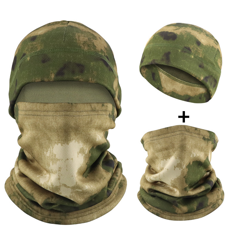 Invierno más chaqueta de terciopelo, sombrero frío, abrigo, cuello, sombrero de protector de orejas para ciclismo al aire libre, sombrero de cuello a prueba de viento, sombrero transfronterizo