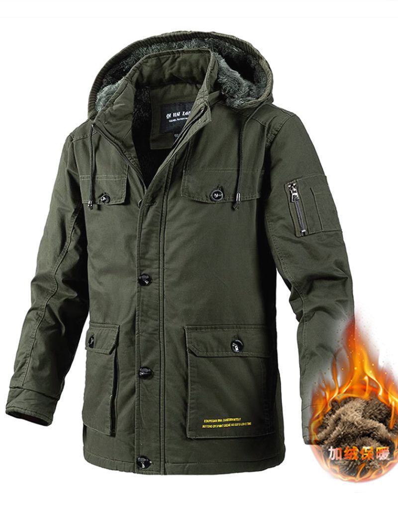 AliExpress transfronteriza abrigo de invierno de algodón acolchado abrigo de los hombres forrado de lana engrosada gordo de los hombres más el tamaño cálido Chaqueta de algodón acolchado de moda