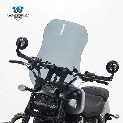 motorcycle modification height adjustable — Motorcycle front windshield - pc-board-shatter-resistant-flash-350-brown-thickness-5mm-height-55cm