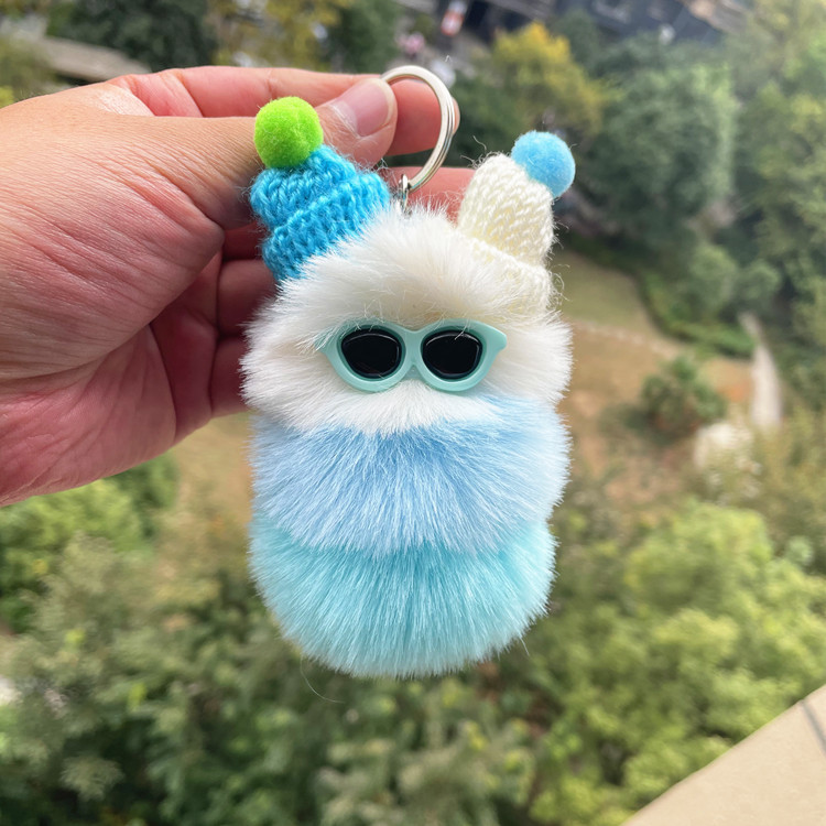 Cartoon Style Hairball Environmentally Friendly Fur Unisex Bag Pendant Keychain display picture 2