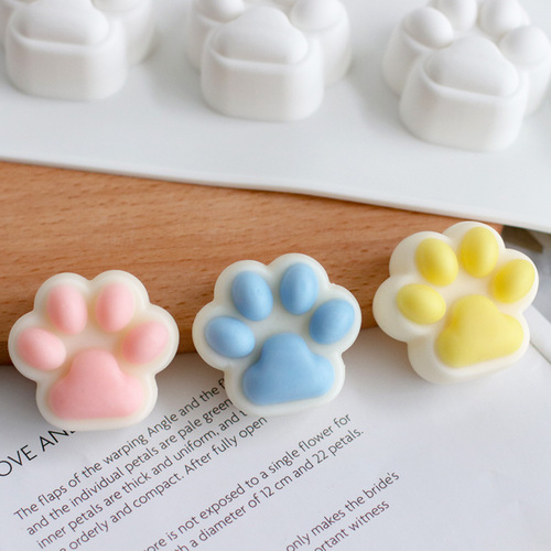 Three Trust Cat Paw Scented Candle Silicone Mold DIY Cat Paw Diffuser Stone Squeeze Fun Silicone Grinding Mold