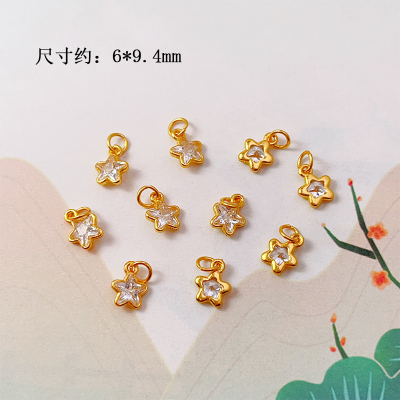 DIY Accessories S925 Silver Gold-Plated Small Drop Necklace Pendant Bracelet Charm Bead Spacer Loose Beads Jewelry Materials