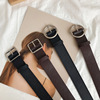 Belts female ins tide the republic of korea Retro Versatile Round buckle Jeans student fashion decorate Western style personality Belt