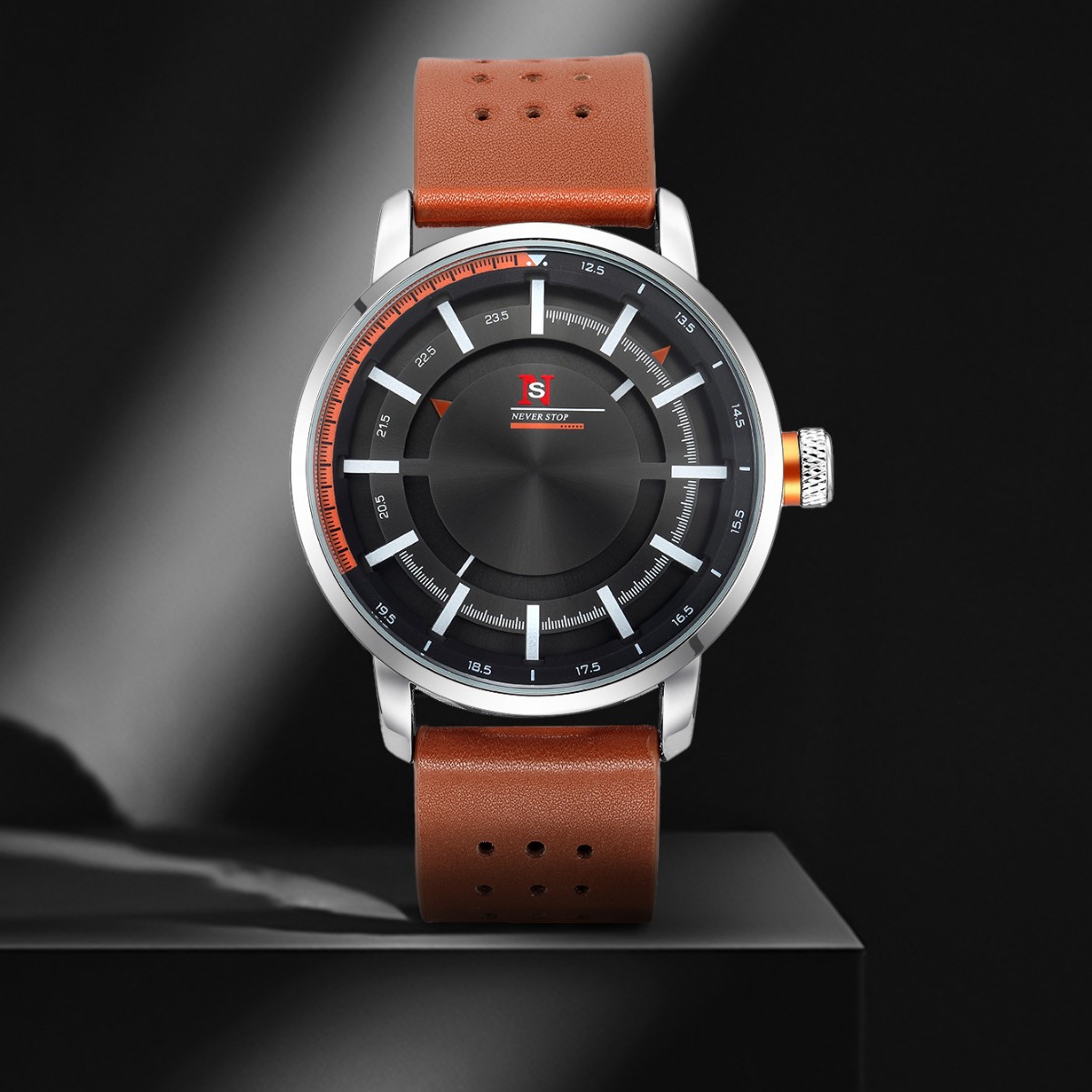 N916 Men's Watch with Second Dial, Leather Strap, Card Steel Strap, Popular Quartz Watch for Men