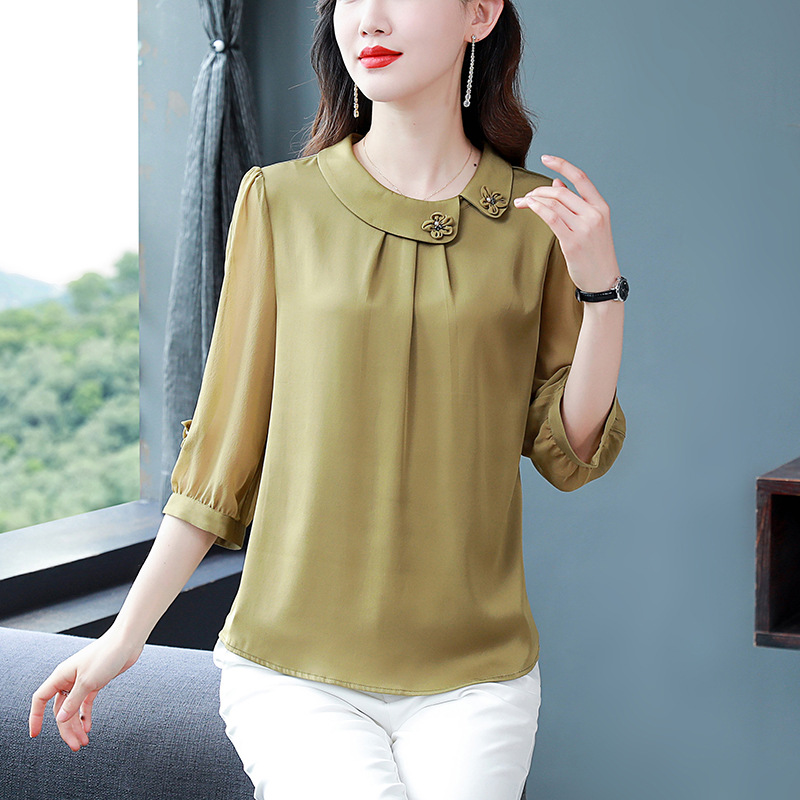 Silk summer solid color colored shirt
