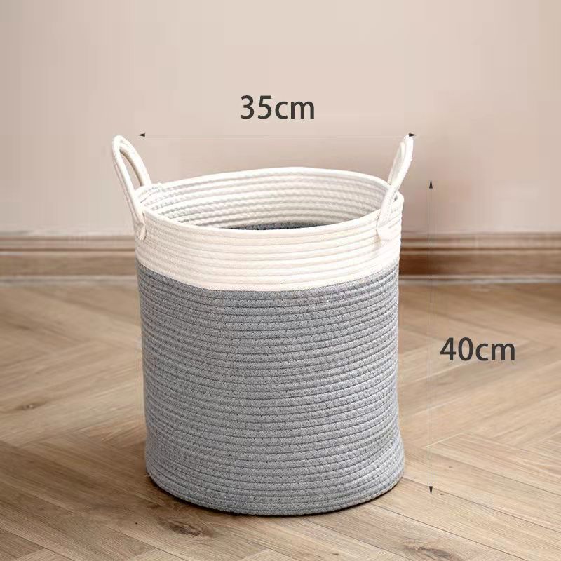 Nordic Ins Cotton Woven Storage Basket Toy Snack Organizer Hanger Clothes Storage Dirty Laundry Basket Amazon Direct Supply