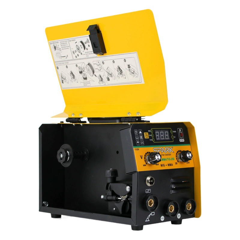Трансграничный поиск: Сварочный аппарат SPARK MIG без газа, бытовая сварка в защитном газовом экране, 110В, двойного назначения, MIG-250, в наличии.