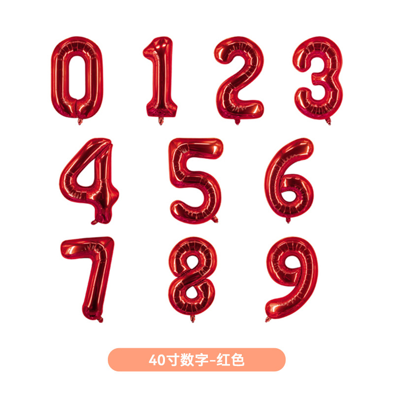 Globos de aluminio de 40 pulgadas con números 0–9 para fiestas