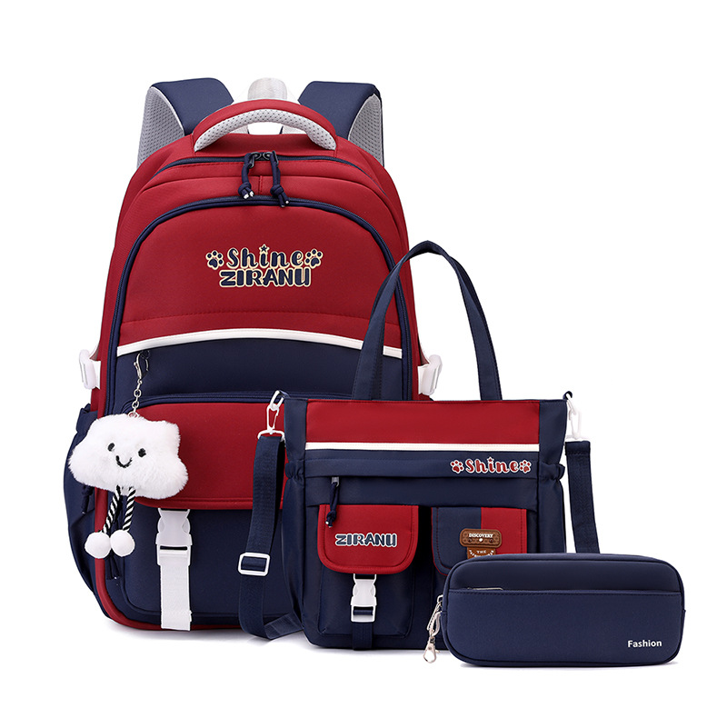 Mochila escolar transfronteriza para niñas, versión coreana elegante, gran capacidad, ligera, que reduce la carga y protege la columna vertebral, mochila de doble asa para estudiantes de secundaria.
