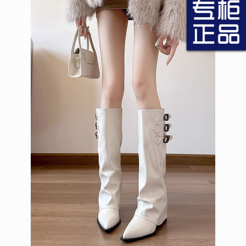 Women's 5cm Height-Increasing Inner Boots for Small People, 2025 Autumn and Winter New Pointed Toe Wedge Boots, Over-The-Knee Boots Women's 5cm Height-Increasing Inner Boots for Small People, 2025 Autumn and Winter New Pointed Toe Wedge Boots, Over-The-Knee Boots