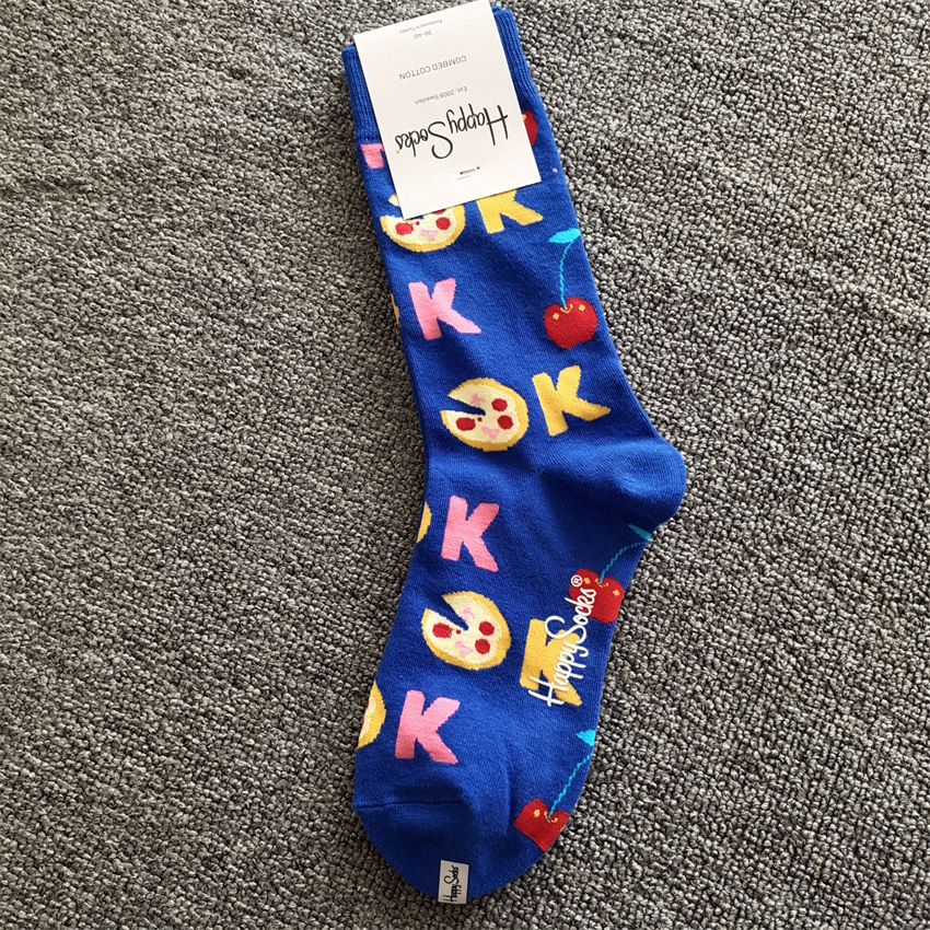 2025d 2025d New Swedish Trendy Brand Ins Happy Striped Polka Dot Mid-Calf Colorful Internet Celebrity Cotton Socks_voghion.com