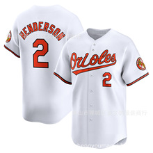 金莺 2 白色带数字 Henderson 刺绣棒球球衣Ebay baseball Jersey