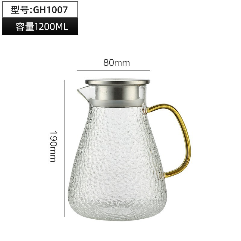 martillo japonés de alto boro tetera de vidrio tetera de té resistente al calor tetera de agua fría de gran capacidad tetera de jugo tetera de té doméstica