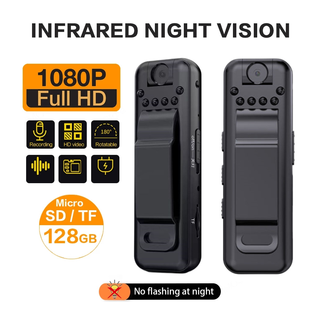 跨境口袋拇指相机夜视高清1080户外运动摄像机背夹式会议记录仪