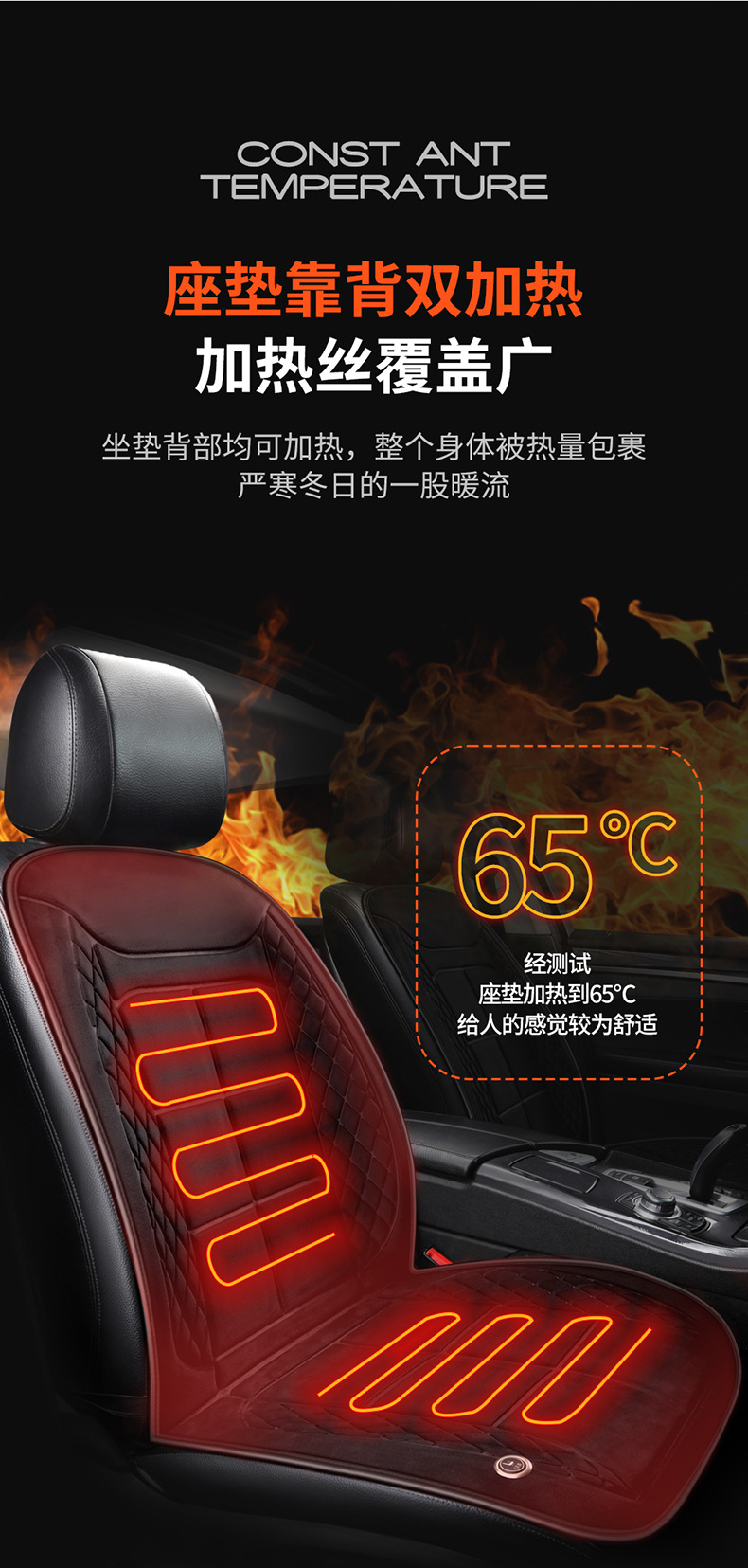 Car Heated Seat Cushion Winter Single Seat Car Electric Heating Modified Plush Seat Cushion 12V24V Warm