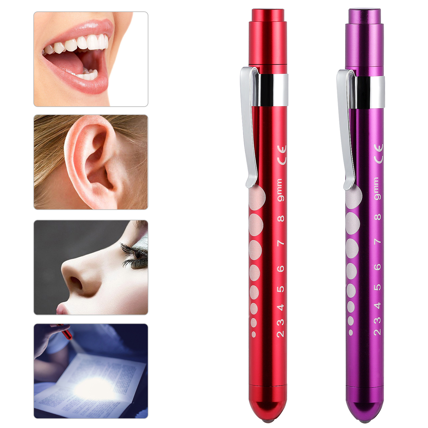 Lámpara de lápiz de pupila Lámpara de observación de médico Lámpara oral Lámpara de lápiz LED Mini linterna doméstica Luz blanca Luz amarilla