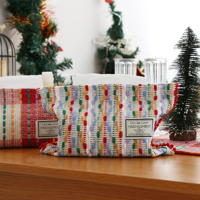 Nordic Baumwolle gewebt Tissue Tasche Aufbewahrungsbox Wohnzimmer ethnische Wind Auto Tissue Luftpumpe_voghion.com