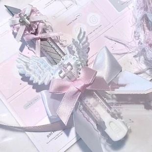 Social fear hand-made original sweet Asian wind art knife pain angel pink subculture express knife sweet girl Y2K