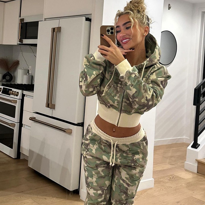 Elegant Printed Women's Sweatshirt Set For Autumn And Winter_voghion.com