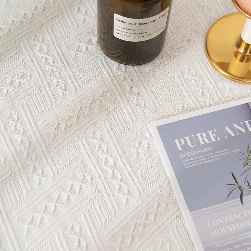 Francés retro ins estilo mantel blanco encaje maquillaje mantel mesa de café mantel algodón Lino Mesa Redonda mantel largo