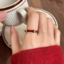 珐琅竹节滴油戒指女小众高级感情侣对戒指有你竹矣男女小众戒指