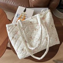 【素希布包】清新可爱动物碎花印花绗缝夹棉大托特包单肩包妈咪包