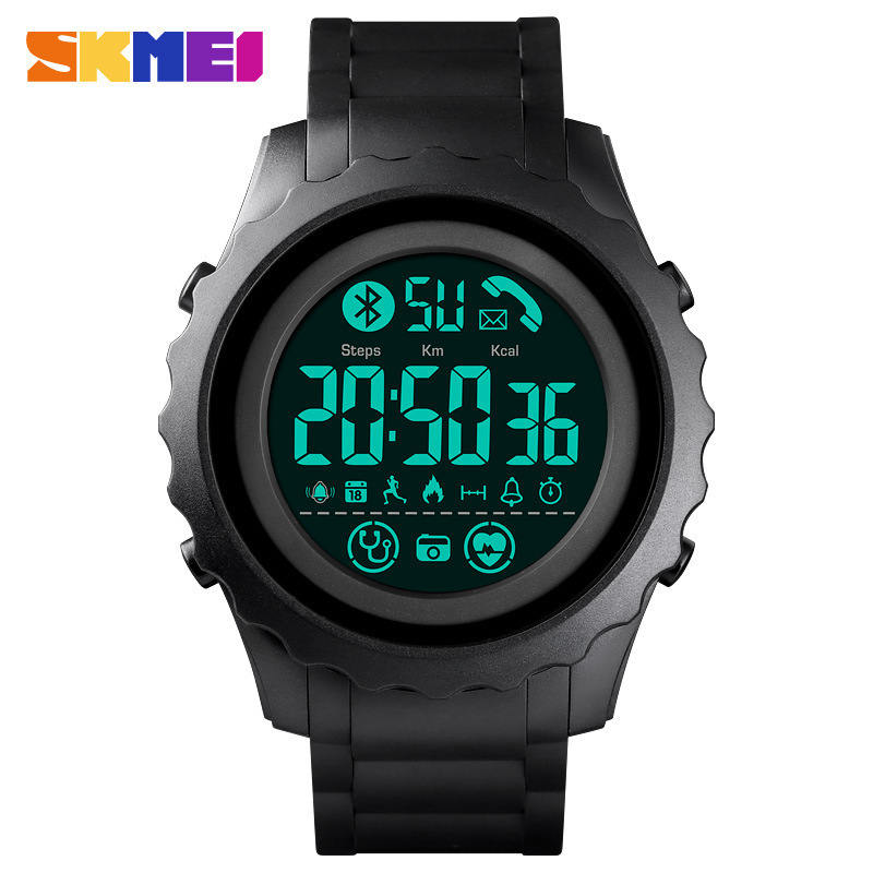 Cross-Border Skmei Multifunctional Student Smart Bluetooth Watch Heart Rate Monitoring Sports Men's Watch Blue Camouflage Cross-Border Skmei Multifunctional Student Smart Bluetooth Watch Heart Rate Monitoring Sports Men's Watch Blue Camouflage
