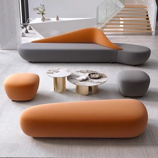 Negotiate Minimalist Sofa in Hotel Lobby, Vip Booth, Club Exhibition Hall, Nordic Curved Simple Light Luxury Sofa Set