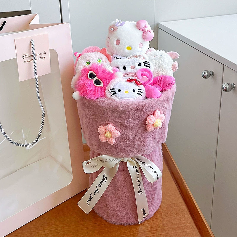Hello Kitty, детская рождественская мультяшная кукла для друга, букет, подарок на день рождения