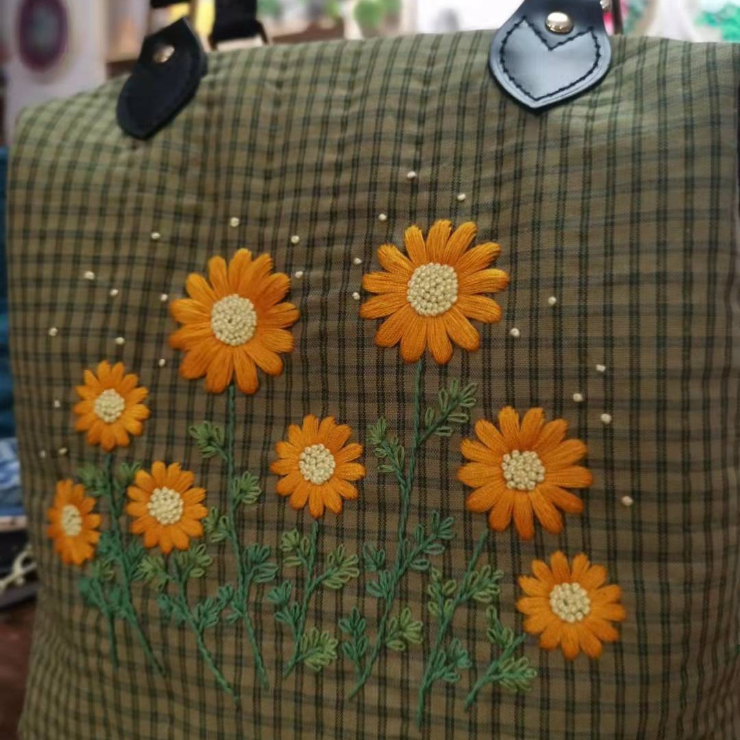Patchwork artesanal DIY bolso nuevo estilo étnico oído colgante bolsa momia bolso Lu bordado Kit