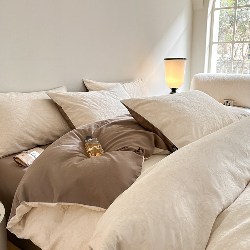 純綿60本4点セットa類母子級新型ジャカード三層糸シーツ布団寝具4点セット