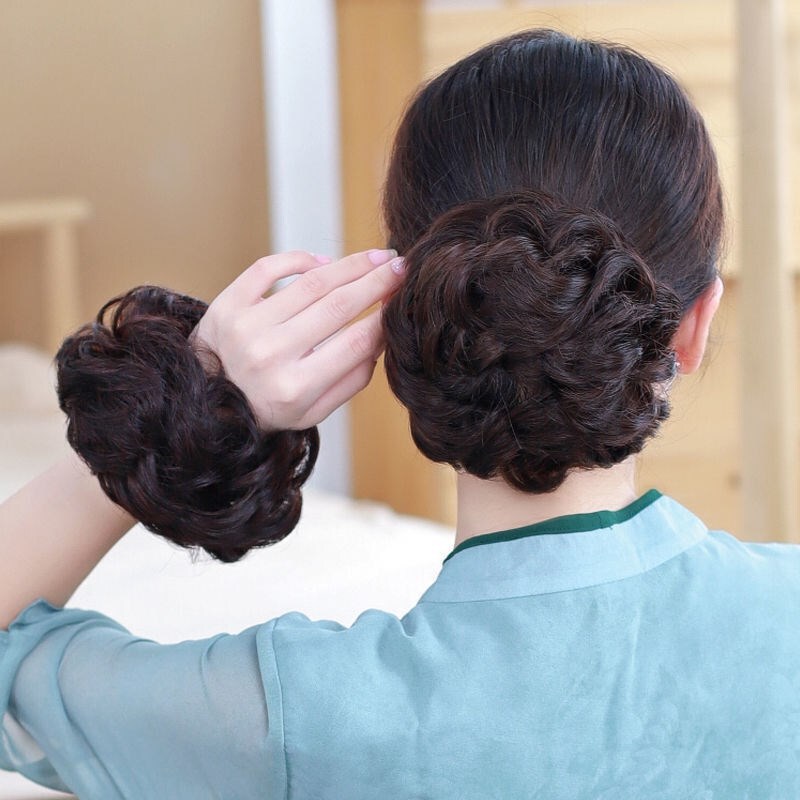 Manufacturer Wholesale Flower Bun Hair Bun Wig Bun Curly Hair Ring Ball Head Hair Bun Fluffy Simulated Hair Bun