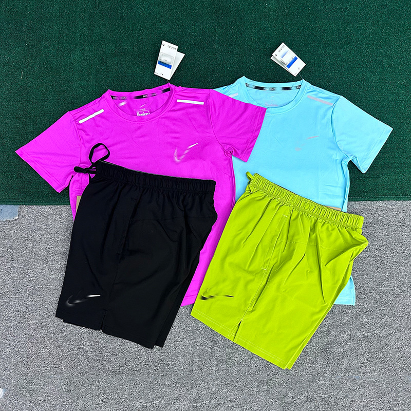 Wholesale New Sports Foreign Trade Suit Fitness Running Suit Quick-Drying Breathable Loose Casual Short-Sleeved Shorts Men's Clothing