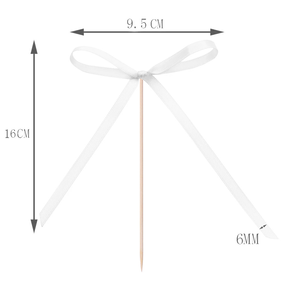 Spot wholesale lazo de cola larga inserción de pastel complemento postre decoración de horneado serpentinas decoración de postre de fiesta