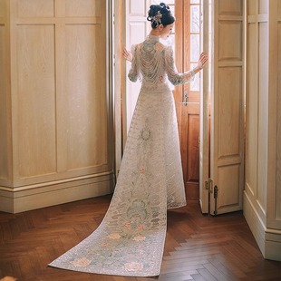 Heavy Industry Xiuhe Clothing Bride's 2025 New Small Wedding Chinoiserie Out of the Pavilion Wedding Clothing Classy Slimming Look Toast Clothing