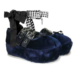 Women's platform shoes Lolita Punk Diablo Cosplay Lolita Shoes Boots Buckle