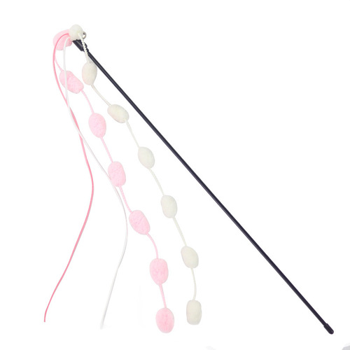 Rainbow marshmallow cat tease stick extension pole tassel bell cat self-pleasure kitten toy pet toy