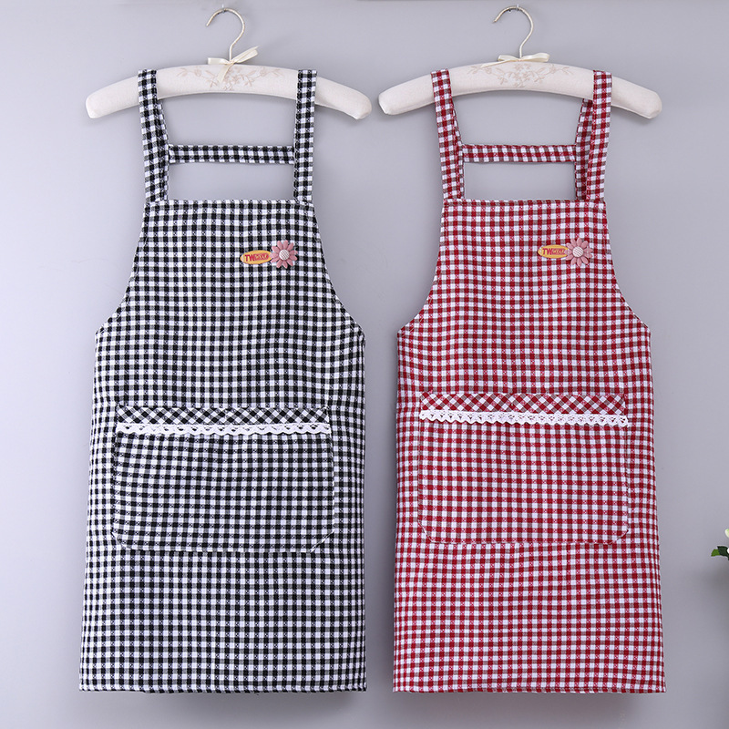 Apron cotton home fashion kitchen adult sleeveless anti-oil apron work clothes manufacturers wholesale advertising apron