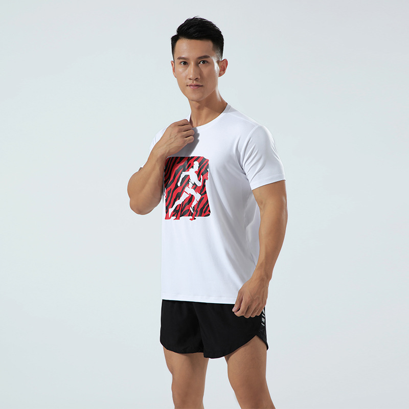 summer motion run man Quick drying Easy Large T-shirts T-shirt Bodybuilding Elastic force Short sleeved factory OEM Produce