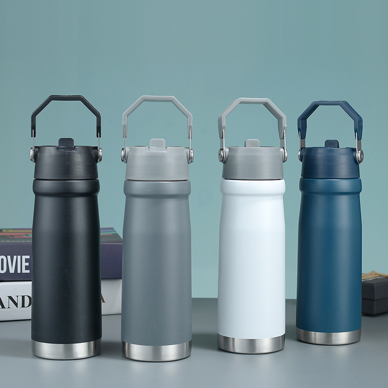 Vaso térmico con asa y pajita, estilo americano, gran capacidad