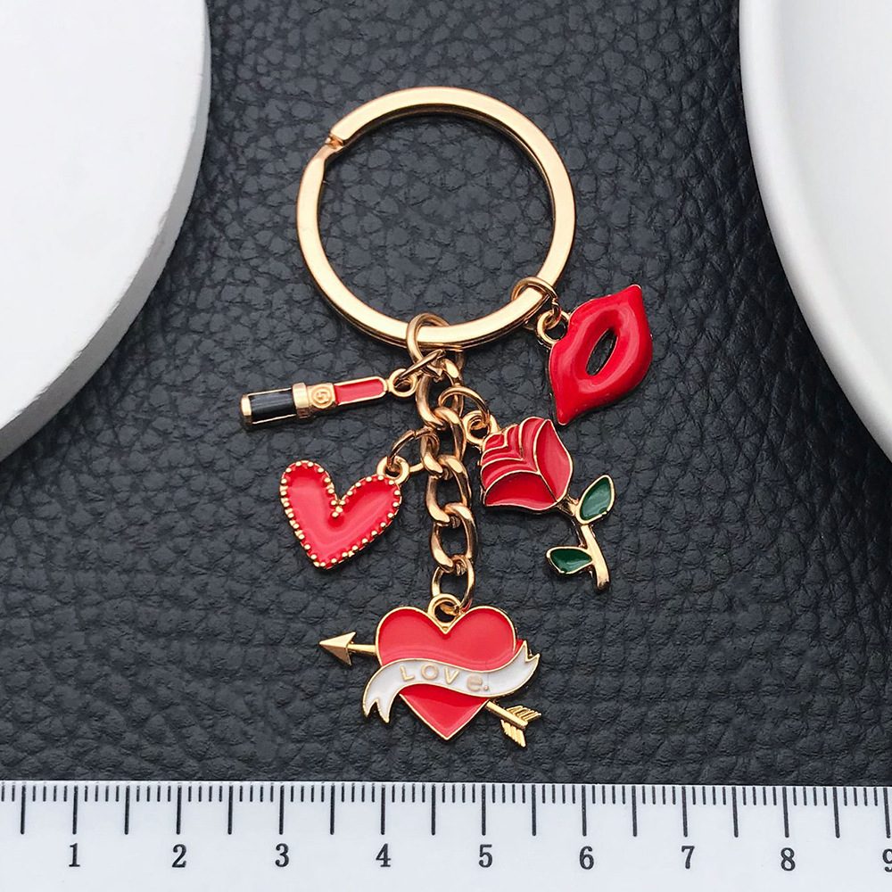 Keychain Classification Lady Simple Style Heart Shape Floral Zinc Alloy Unisex Keychain