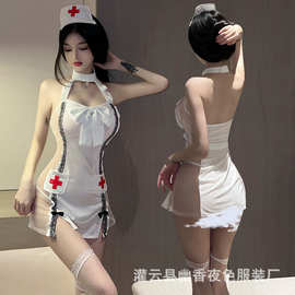 林林婷情趣内衣吊带蕾丝透视护士服火辣性感制服套装免脱调情2501