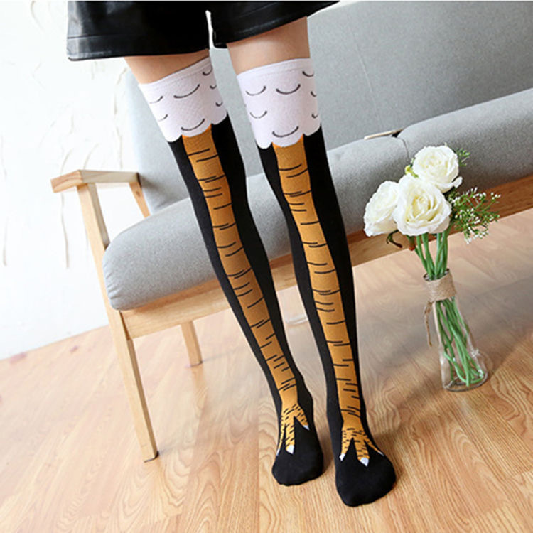Chicken claw socks women's spring and autumn funny creative same-style long-tube knee socks online popular interesting heart socks high-tube sports cotton socks