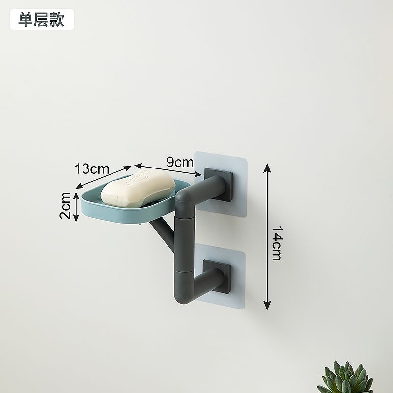 Caja de jabón colgada en la pared para inodoro giratorio drenaje de agua sin perforación de perforación de jabon multicapa colgada en la pared